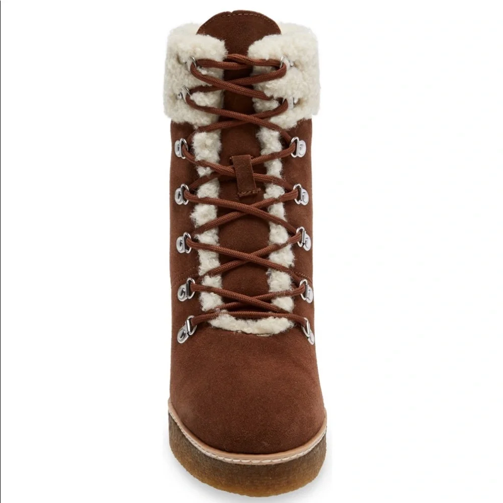 Steve Madden Marcel Wedge Suede Bootie Faux‎ Shearling